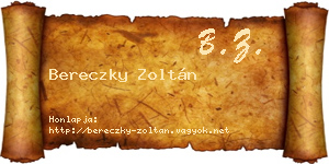 Bereczky Zoltán névjegykártya